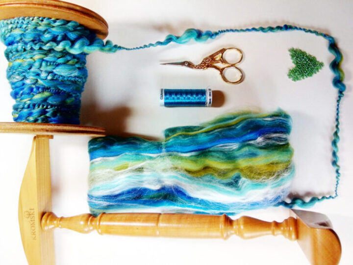 flat lay showing the components of Polzeath Breeze yarns