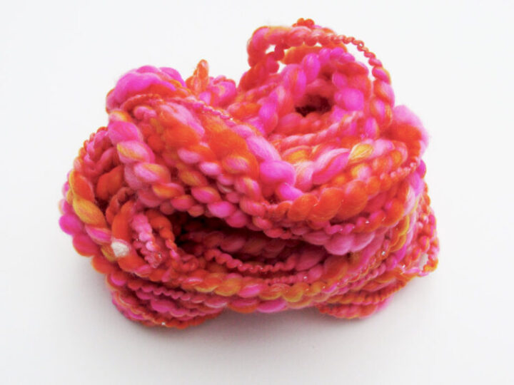 Hand spun beaded merino and silk yarn Fruit Salads