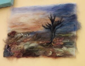 A painterly needle felt landscape