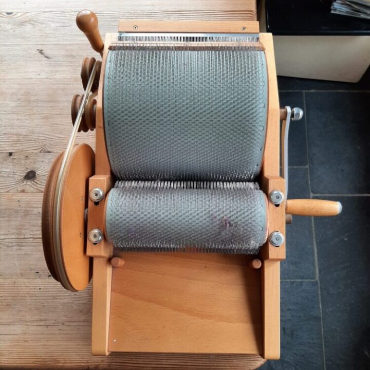 Bird's eye view of my drum carder.
