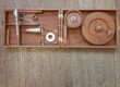 open cherry wood book charkha