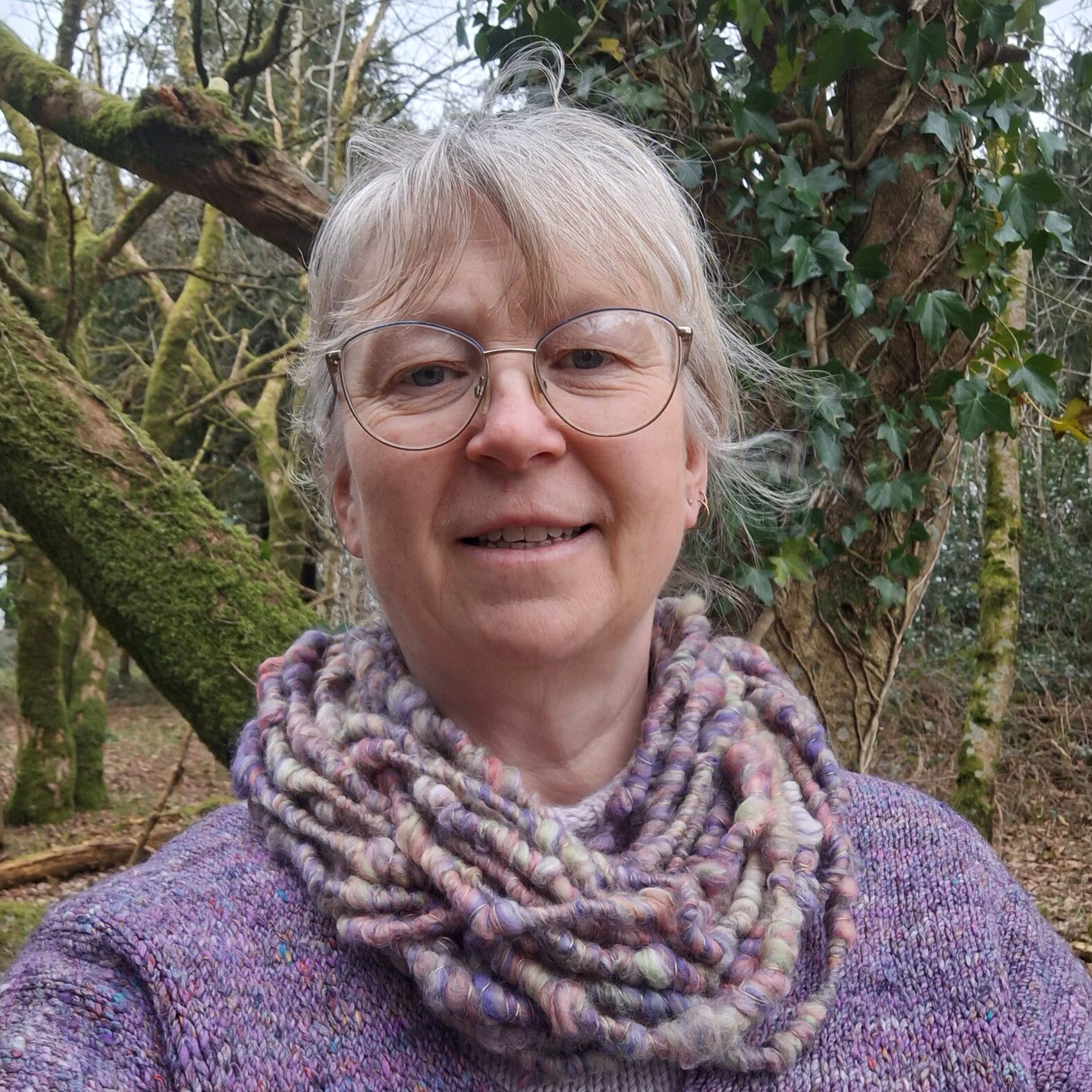 Hand Spun Cowl Neckwarmer - Pansy - Image 4